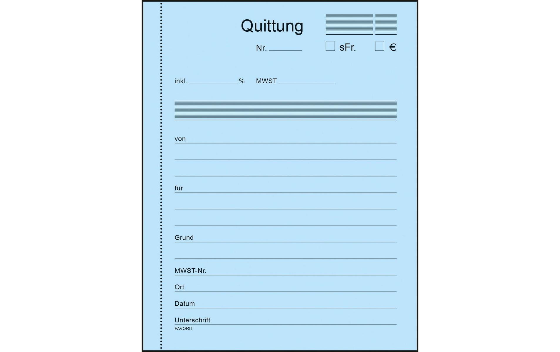 Favorit Durchschreibeblock 113 x 144 mm Quittungen