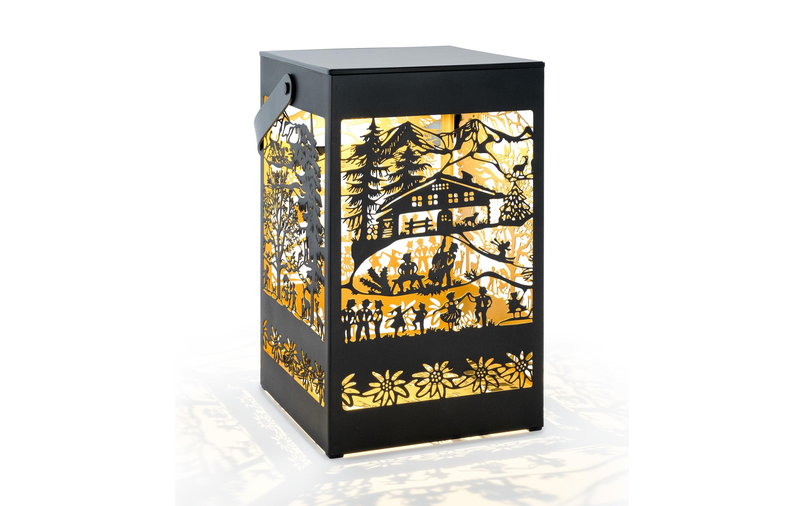 STT Laterne Edelweiss Recharge USB, 24.5 cm, Schwarz/Gold STT Laterne Edelweiss Recharge USB, 24.5 cm, Schwarz/Gold