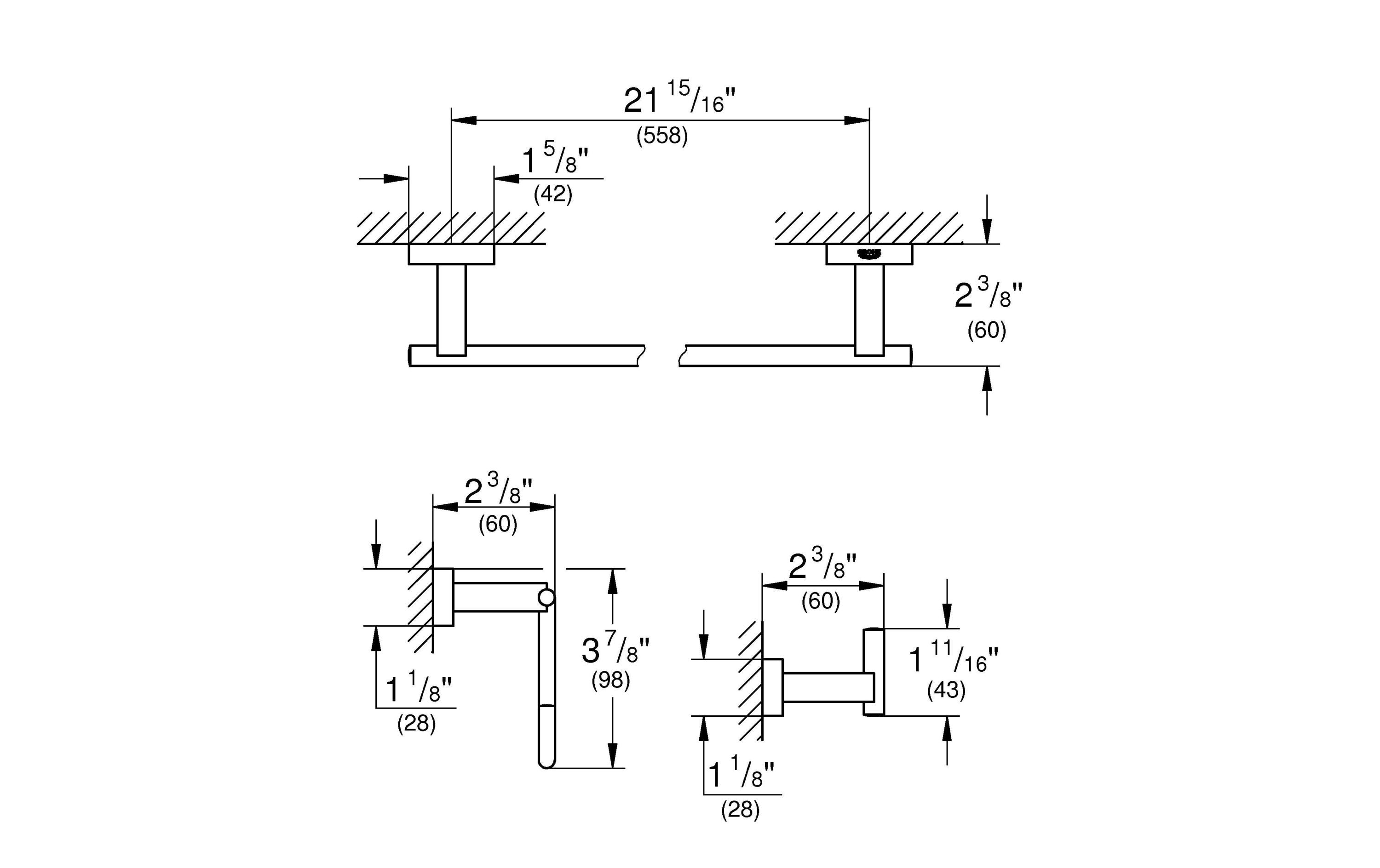 GROHE Badezimmer-Set Essentials Cube Chrom, 4 in 1