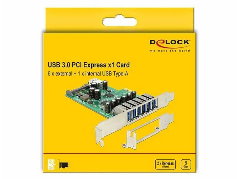 Delock PCI-Express-Karte 89377 USB 3.0 - 6x extern + 1x intern Delock PCI-Express-Karte 89377 USB 3.0 - 6x extern + 1x intern
