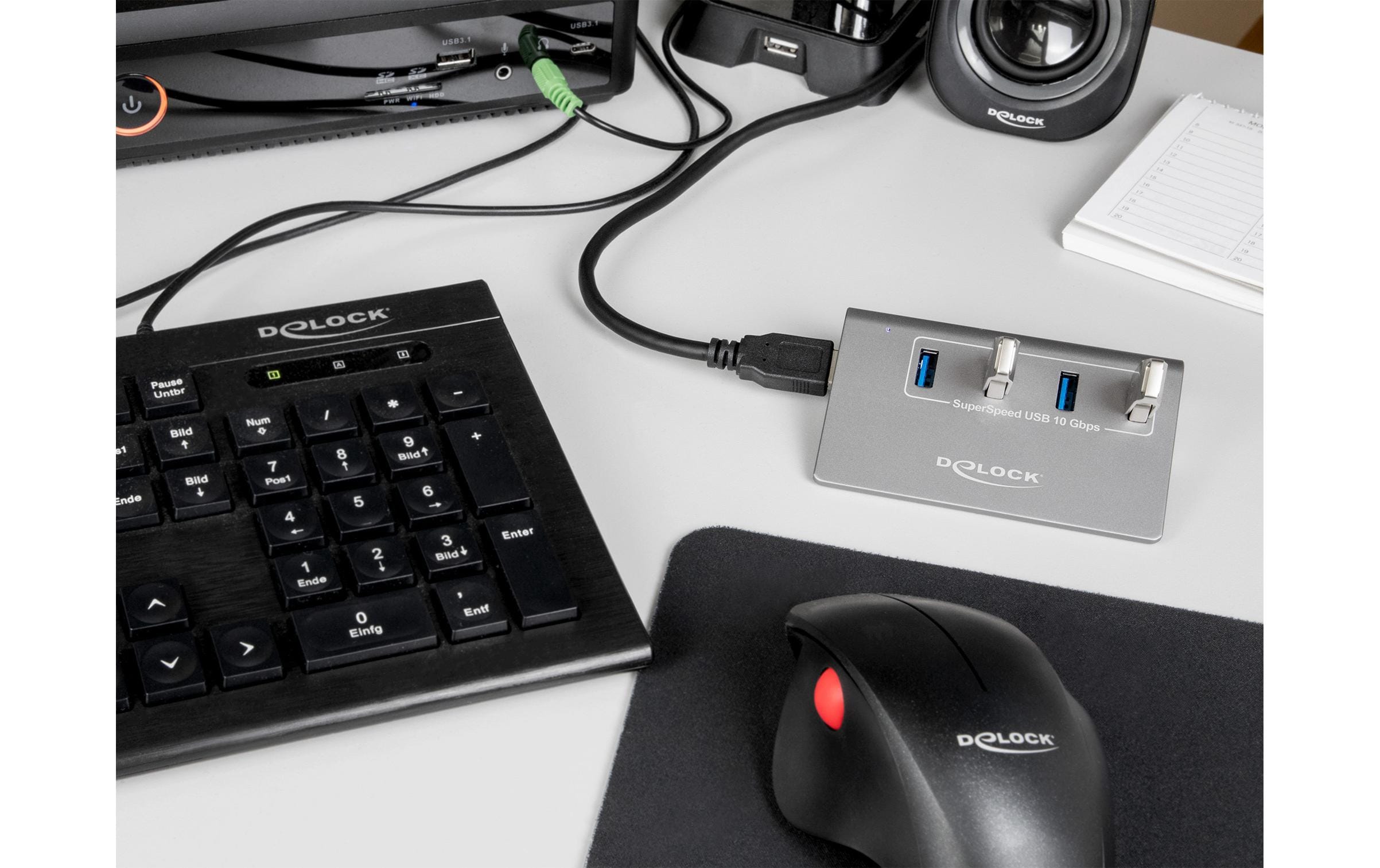 Delock USB-Hub 64181 USB 3.1 - 4x USB-A / 1x Ladeanschluss