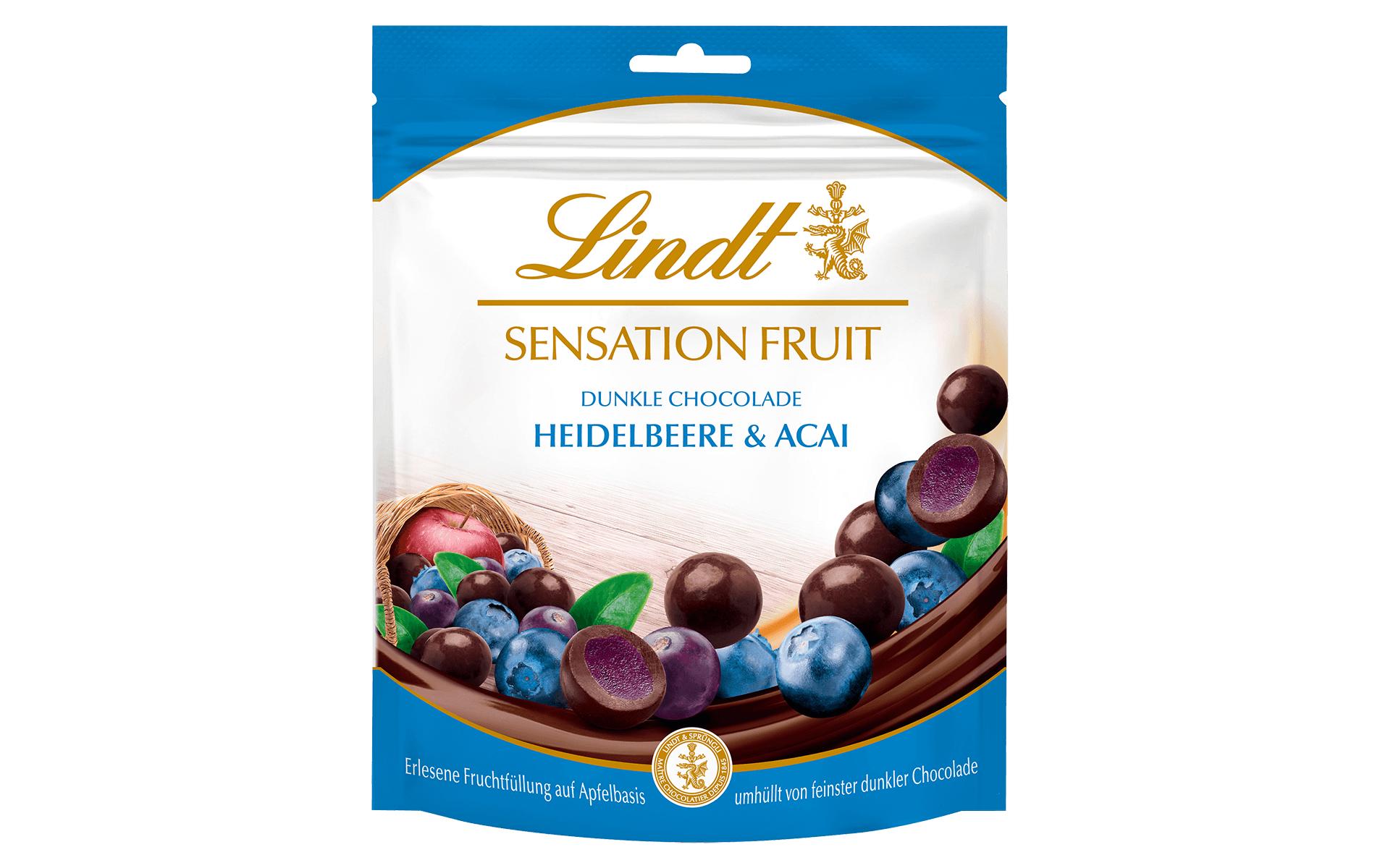 Lindt Schokolade Sensation Fruit Dunkel Heidelbeere & Acai 150 g