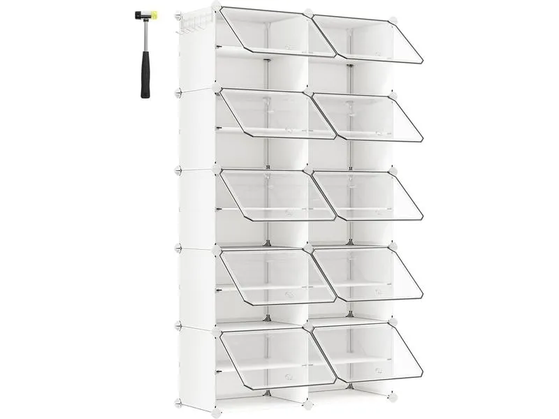 Songmics Schuhregal 82 x 152 cm, Weiss Songmics Schuhregal 82 x 152 cm, Weiss