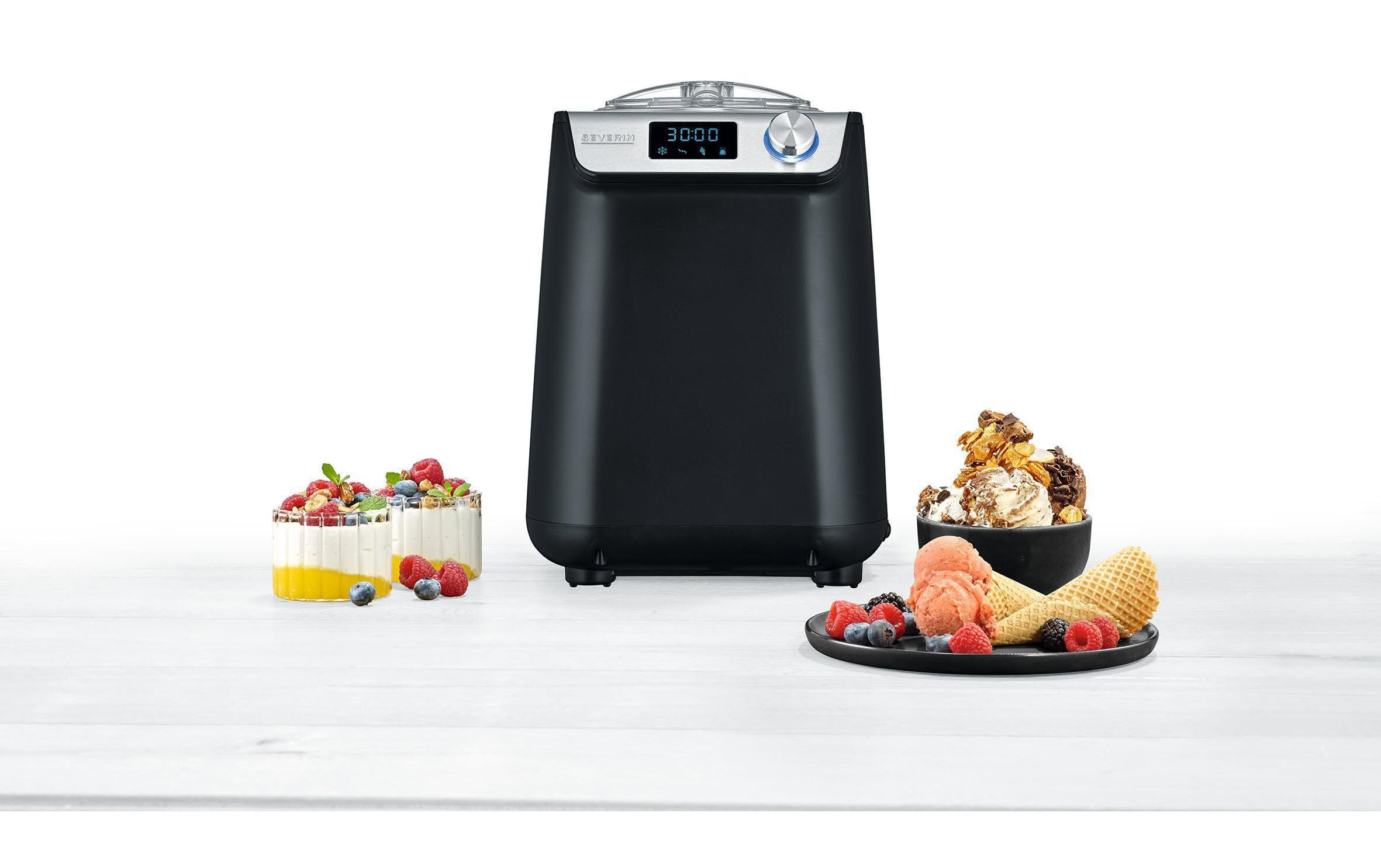 Severin Glacemaschine EZ 7407 1.2 l, Schwarz/Silber