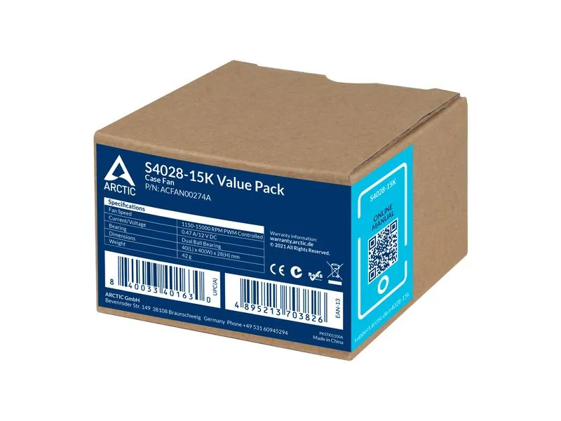 Arctic Cooling PC-Lüfter S4028-6K, 40 x 28 mm, 6000 RPM, Schwarz, 5 Stück Arctic Cooling PC-Lüfter S4028-6K, 40 x 28 mm, 6000 RPM, Schwarz, 5 Stück
