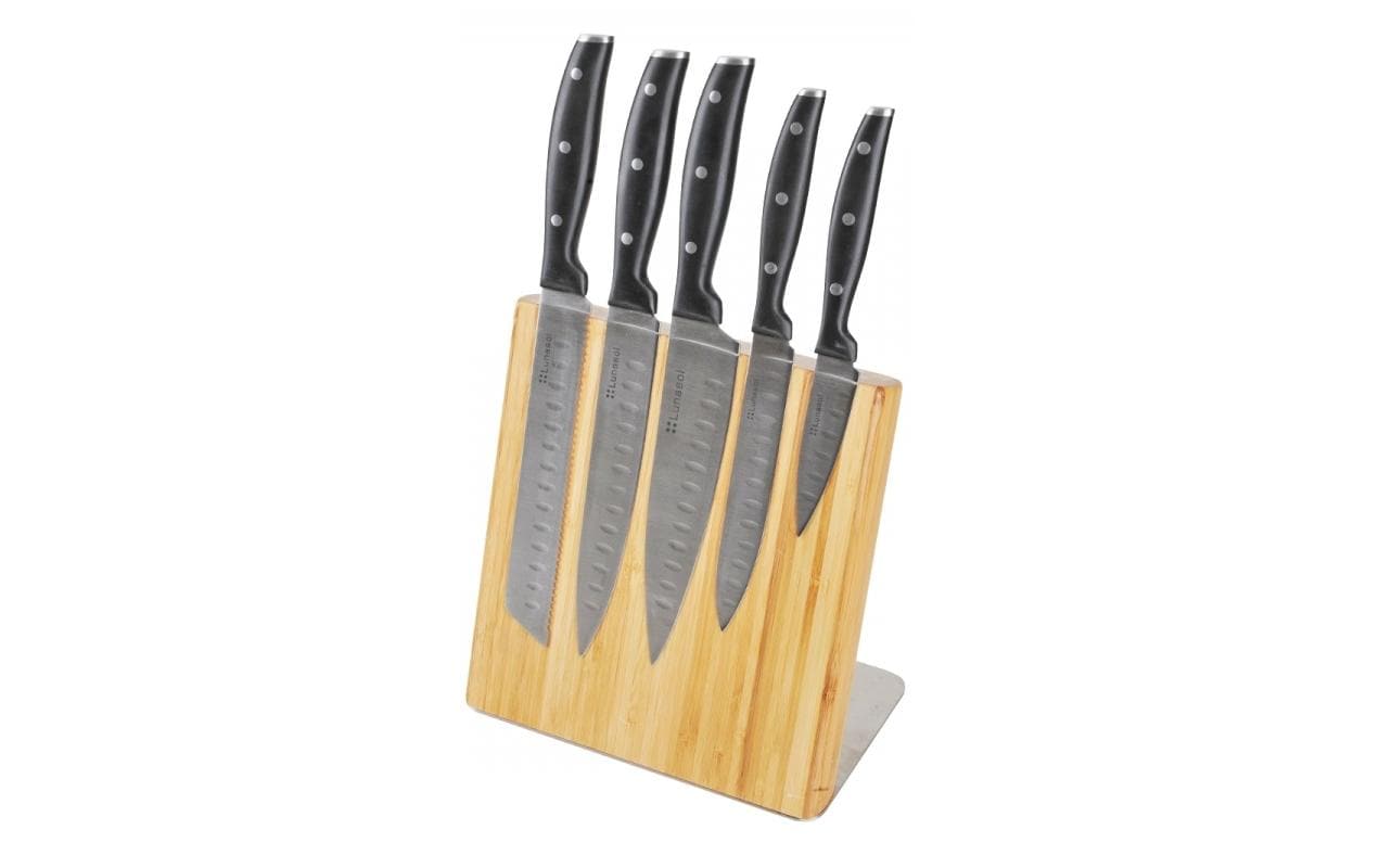 Sola Messerblock Bamboo 6-teilig, Hellbraun/Schwarz, Bambus