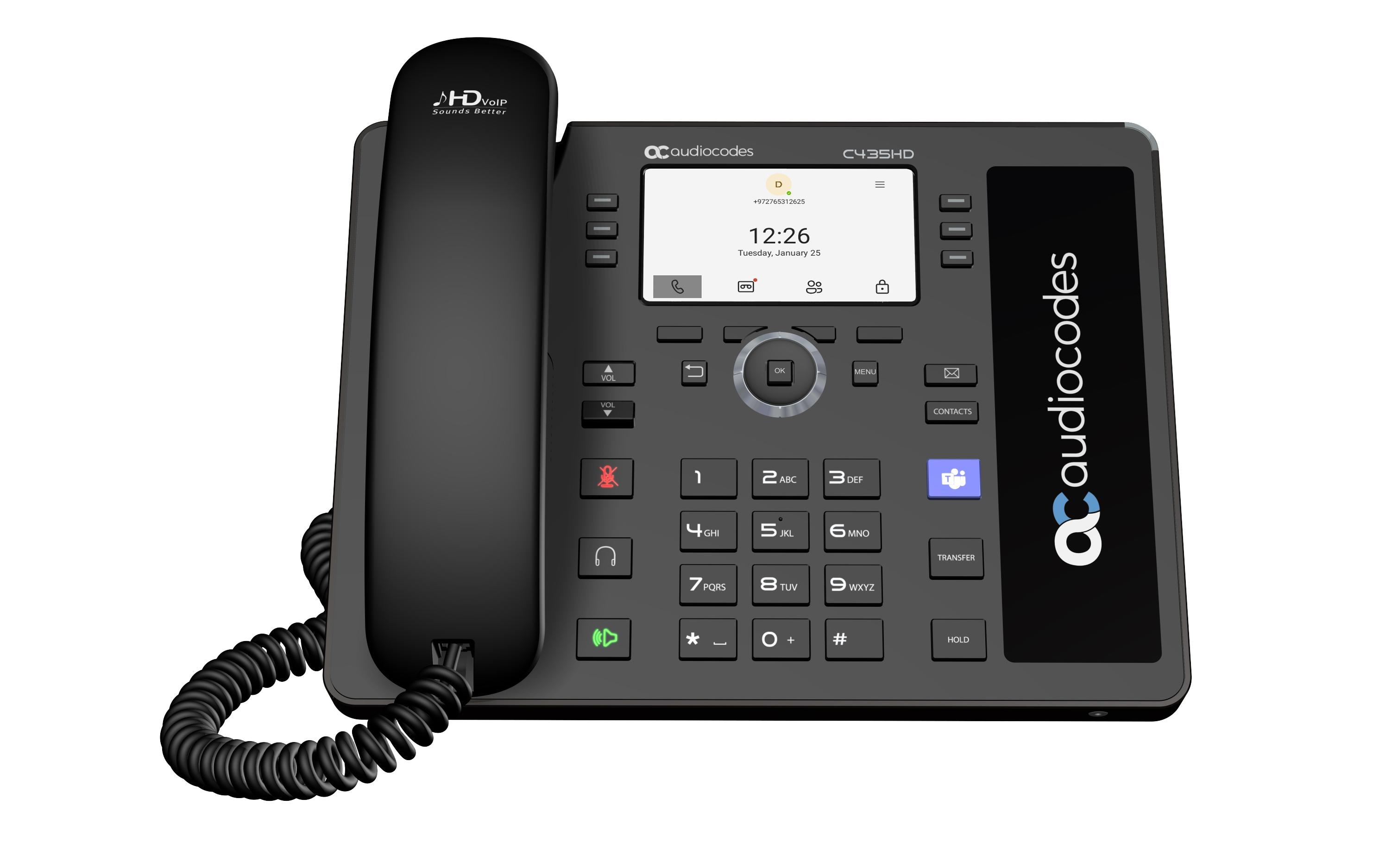 Audiocodes Tischtelefon C435HD Microsoft Teams Schwarz Audiocodes Tischtelefon C435HD Microsoft Teams Schwarz