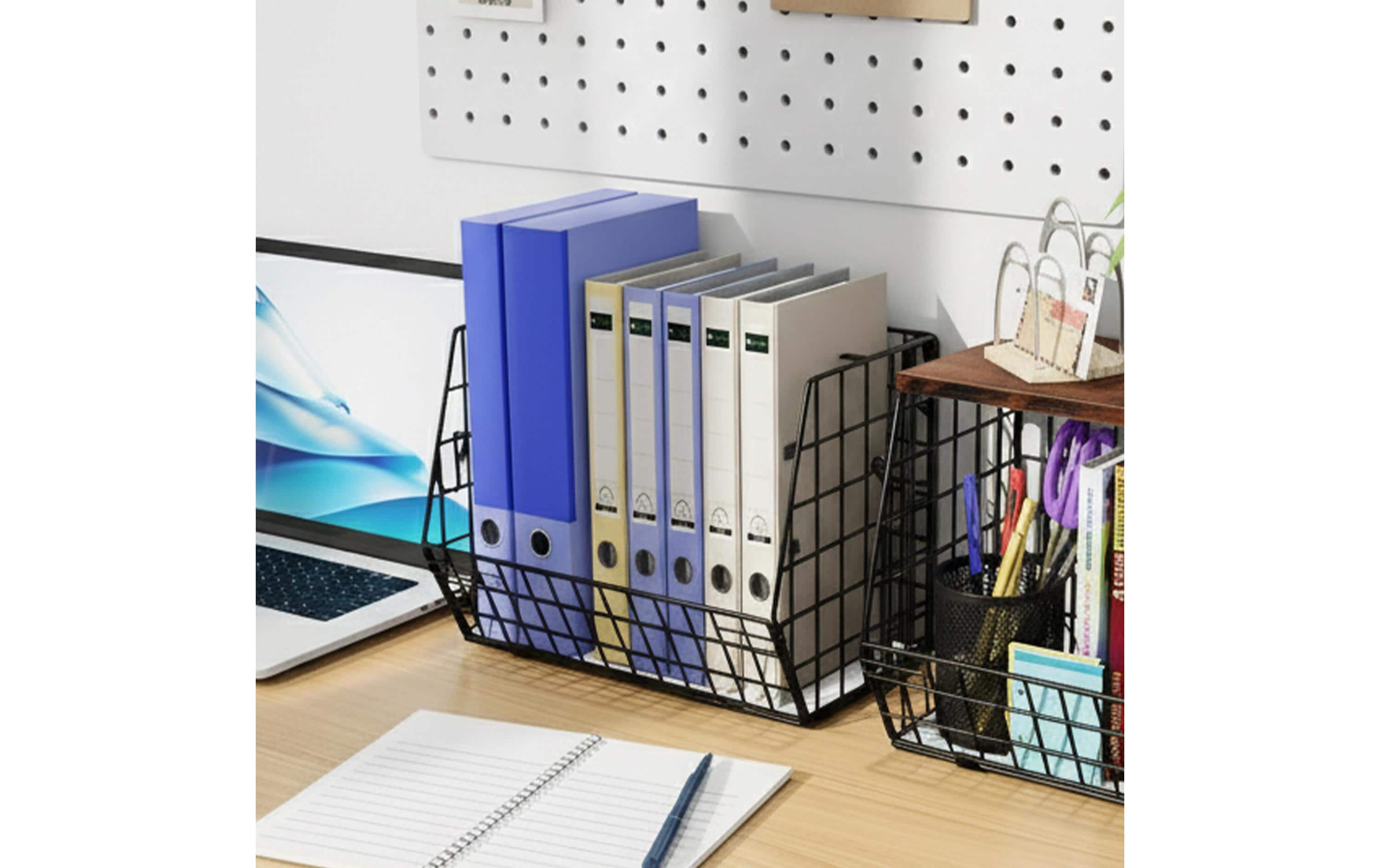 relaxdays Organizer Obstkorb Wandregal 21 x 30 cm Hellbraun/Weiss