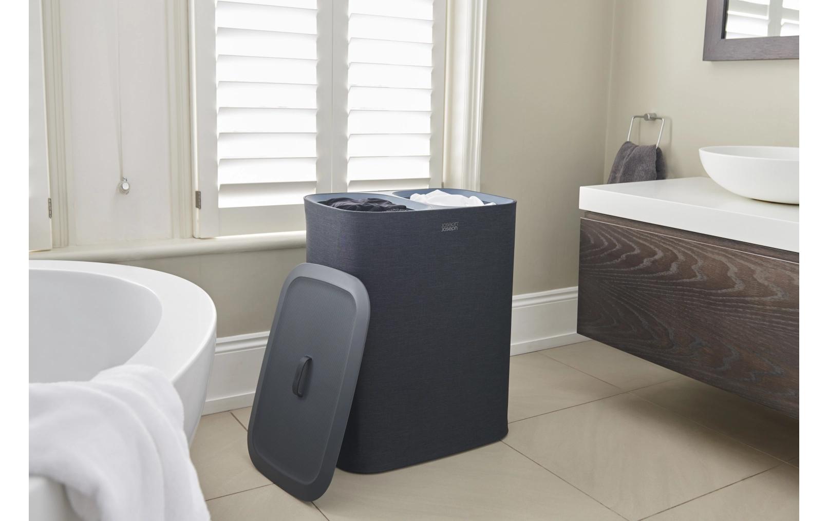 Joseph Joseph Wäschesammler Tota 90 L, 2x 45 L, Schwarz