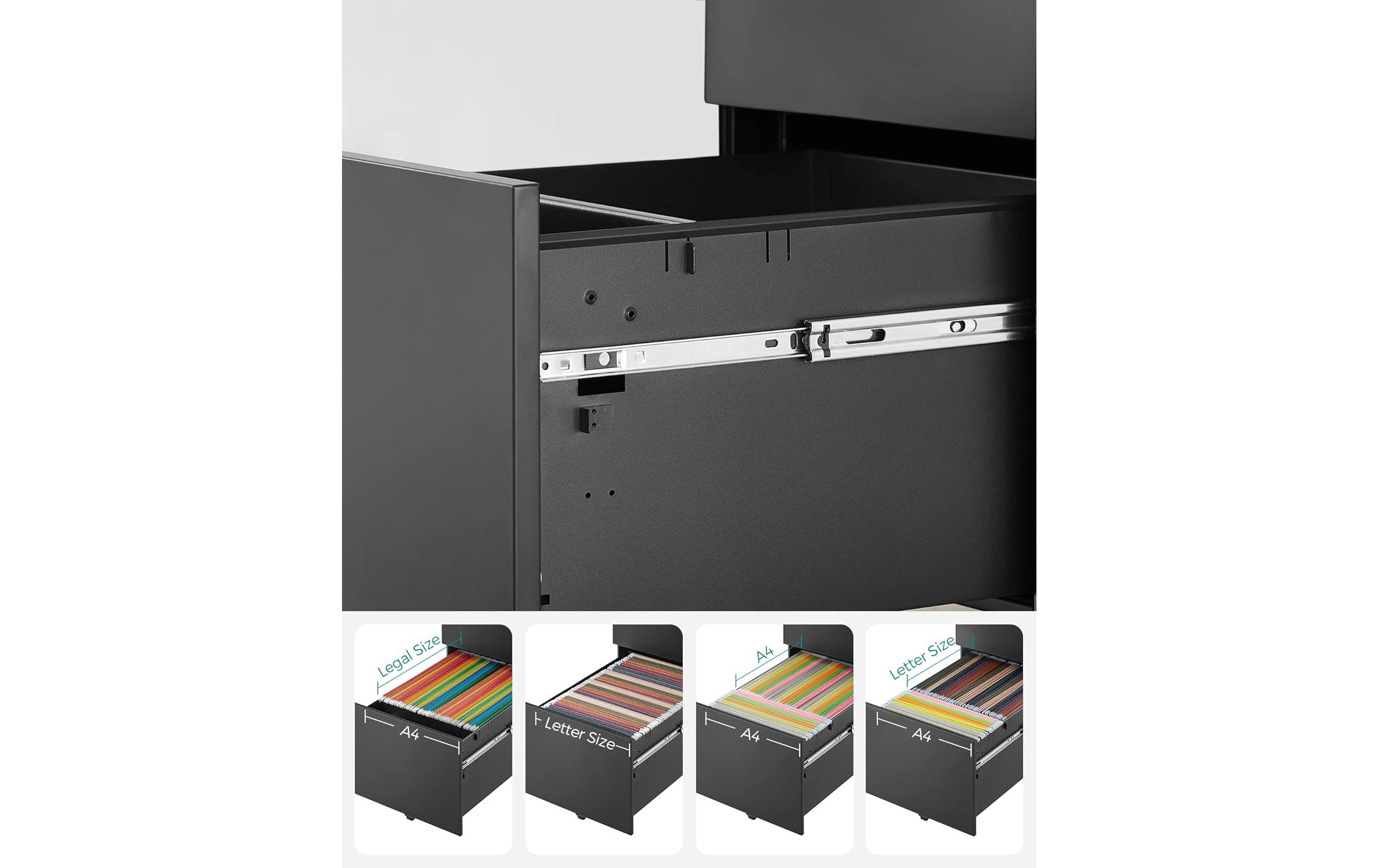 Songmics Rollcontainer, 39.0 x 52.0 x 60.0 cm, Schwarz