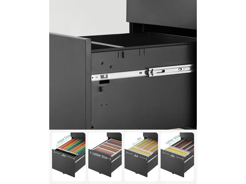 Songmics Rollcontainer, 39.0 x 52.0 x 60.0 cm, Schwarz Songmics Rollcontainer, 39.0 x 52.0 x 60.0 cm, Schwarz