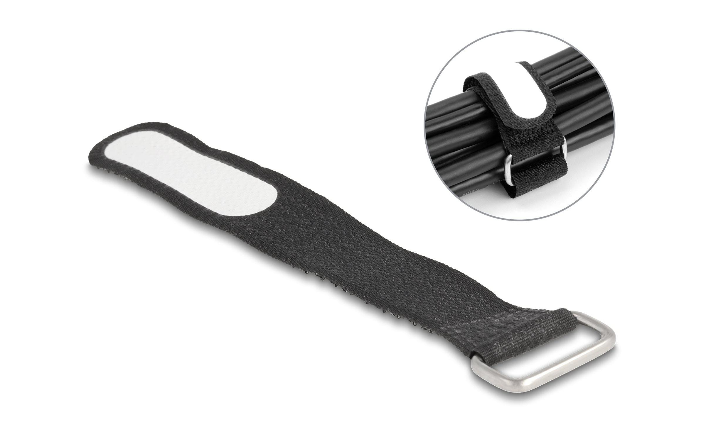 Delock Klettkabelbinder Schwarz 127 mm x 20 mm 5 Stück