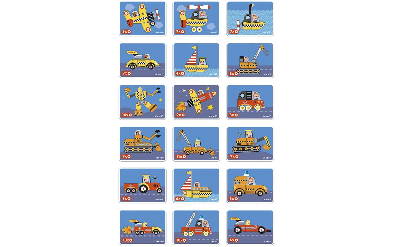 Janod Beschäftigungsspielzeug Magnetbuch Fahrzeuge