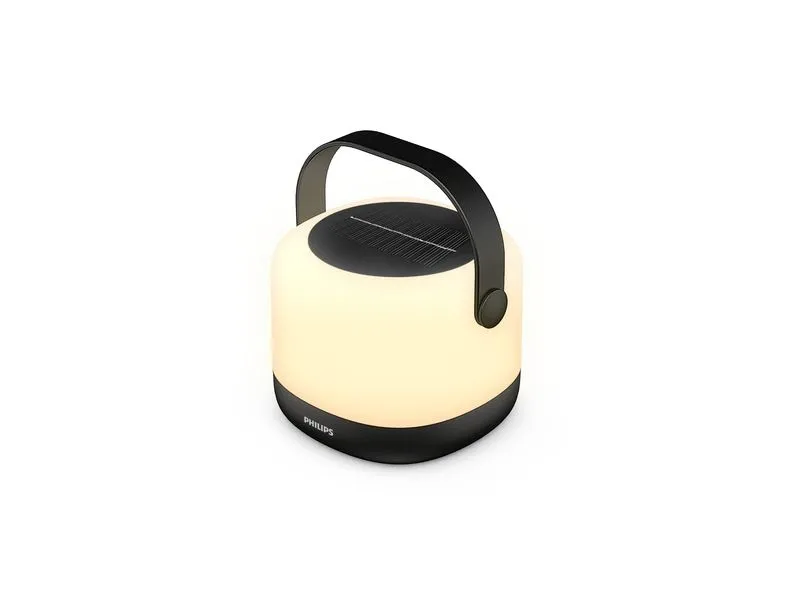 Philips Alula tragbare Solarleuchte, 3000K und RGB, USB, IP44 Weiss