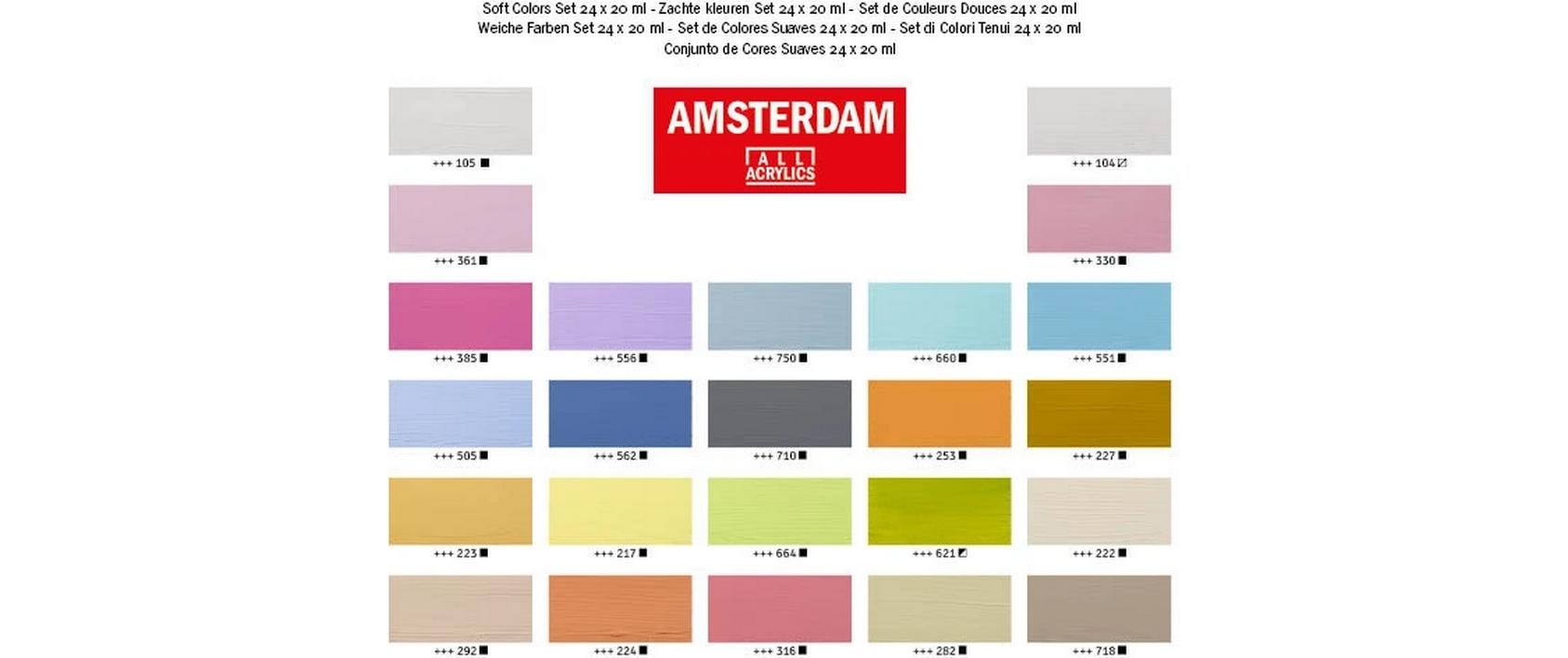 Amsterdam Acrylfarbe Set Soft Colors 24 Tuben à 20 ml