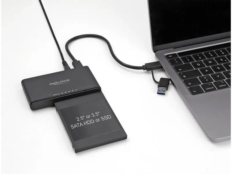 Delock Konverter USB-C für 1x M.2 NVMe SSD +1x SATA SSD/HDD