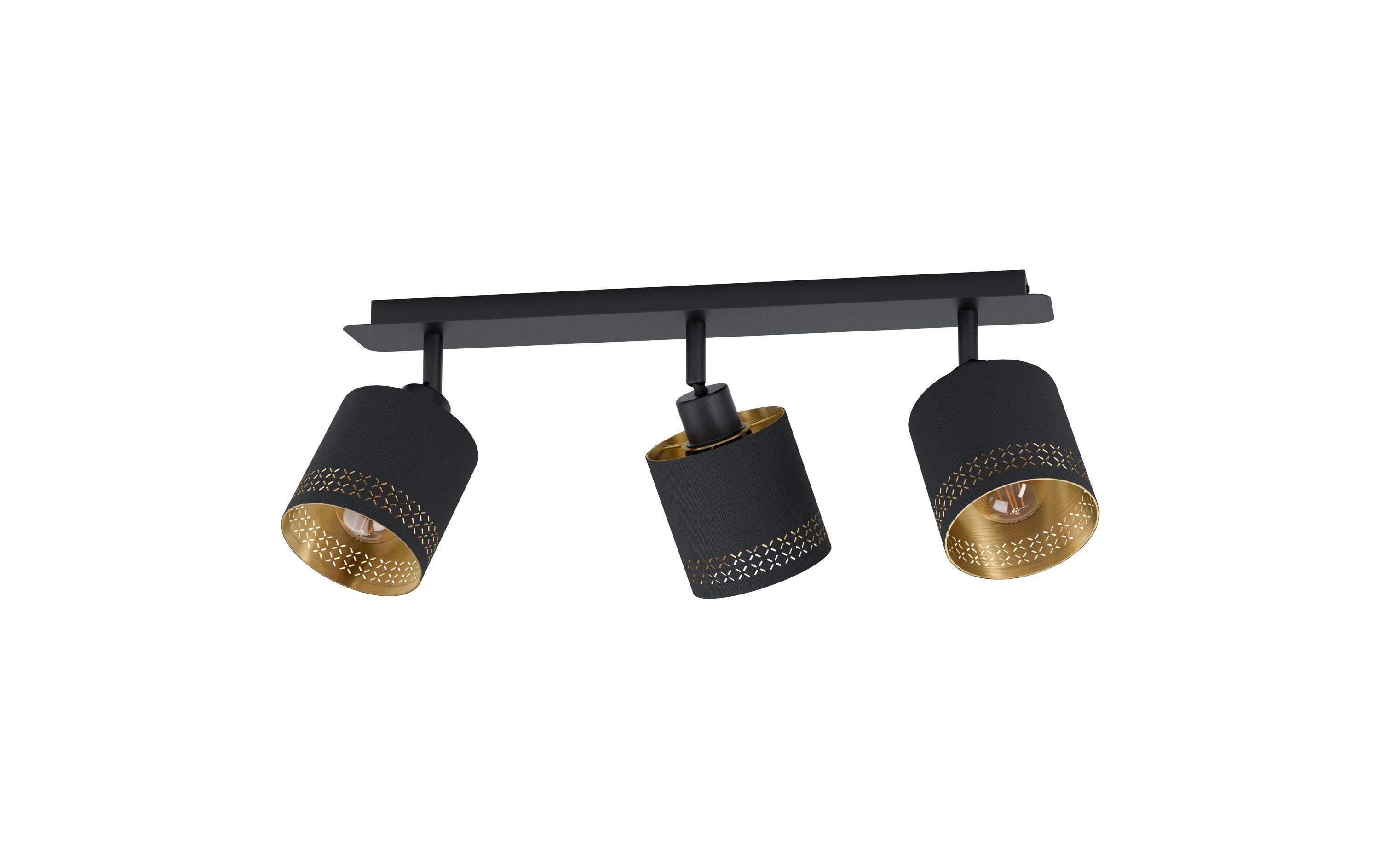EGLO Leuchten Aufbauspot ESTEPERRA 3x E27, Schwarz/Gold EGLO Leuchten Aufbauspot ESTEPERRA 3x E27, Schwarz/Gold