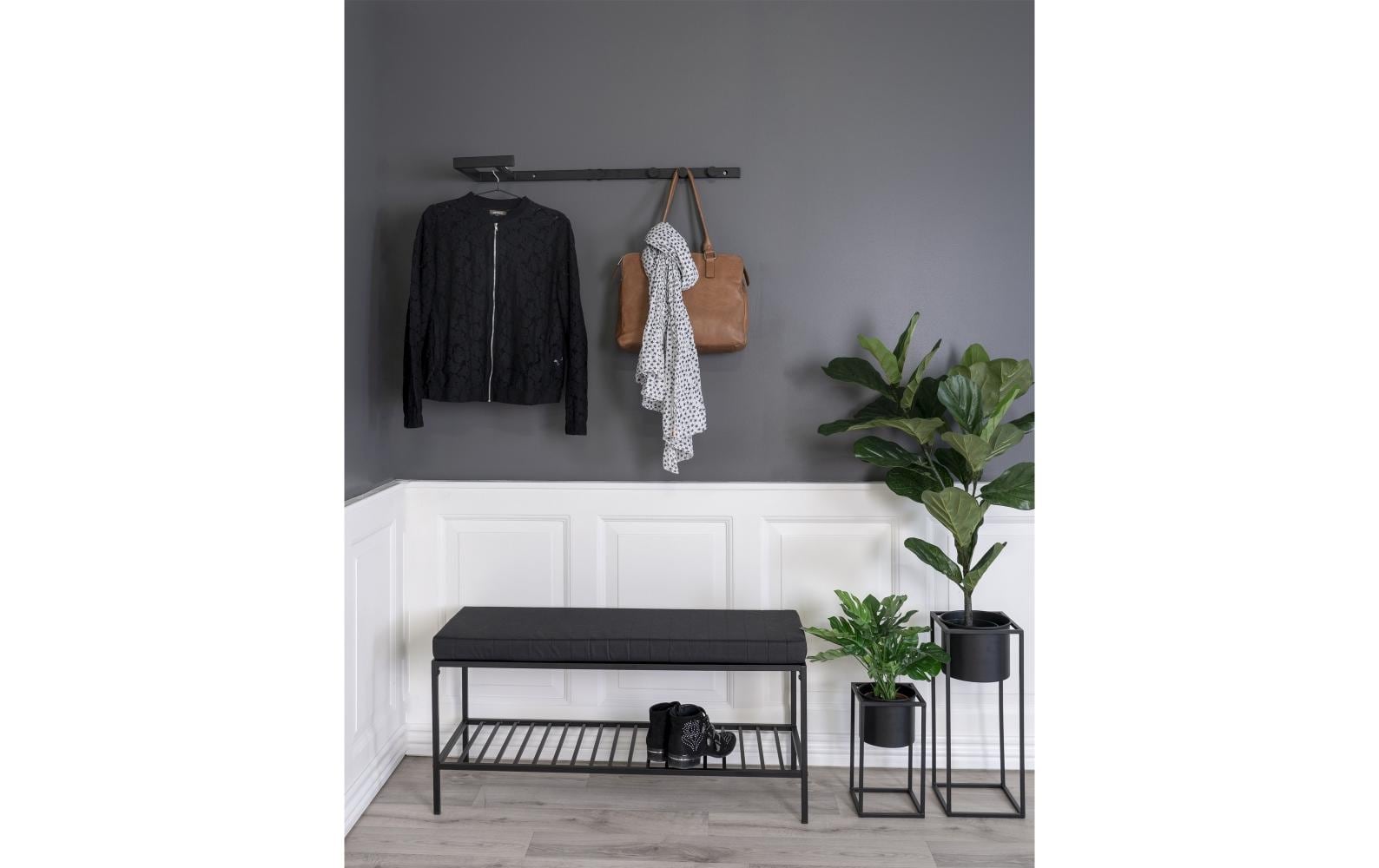 House Nordic Wandgarderobe Trento 30 x 82 cm, Schwarz