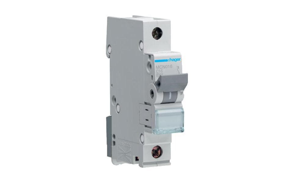 Hager Leitungsschutzschalter 1 polig 6kA C-16A 1M Hager Leitungsschutzschalter 1 polig 6kA C-16A 1M