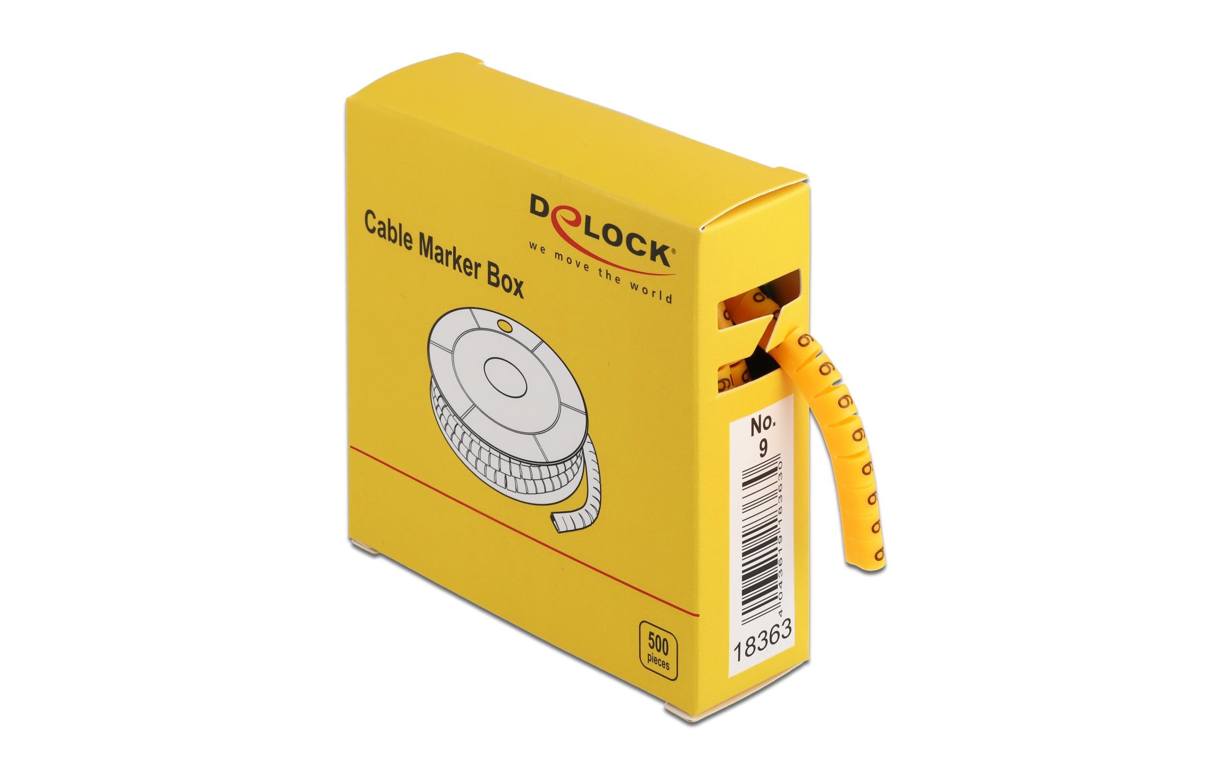 Delock Kabelkennzeichnung Nr. 9, gelb, 500 Stück