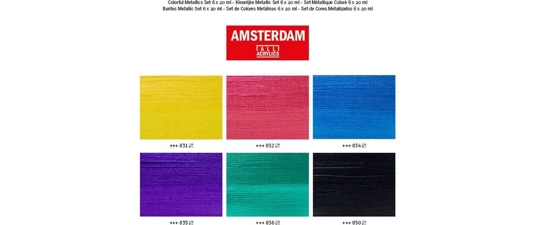 Amsterdam Acrylfarbe Set Colorful Metallic 6 Tuben à 20 ml
