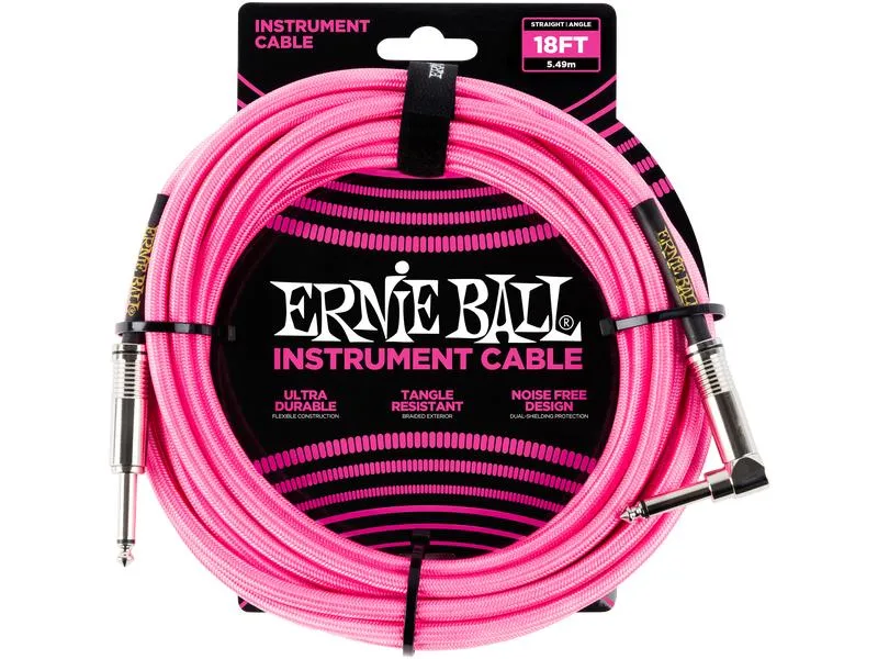 Ernie Ball Instrumentenkabel 6083 – 5.49 m, Neonpink