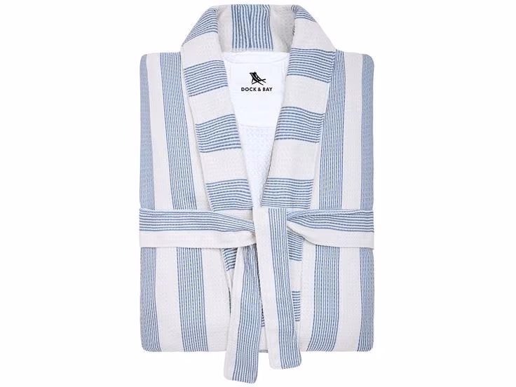 Dock & Bay Bademantel Waffle Storm Cloud Blau/Weiss