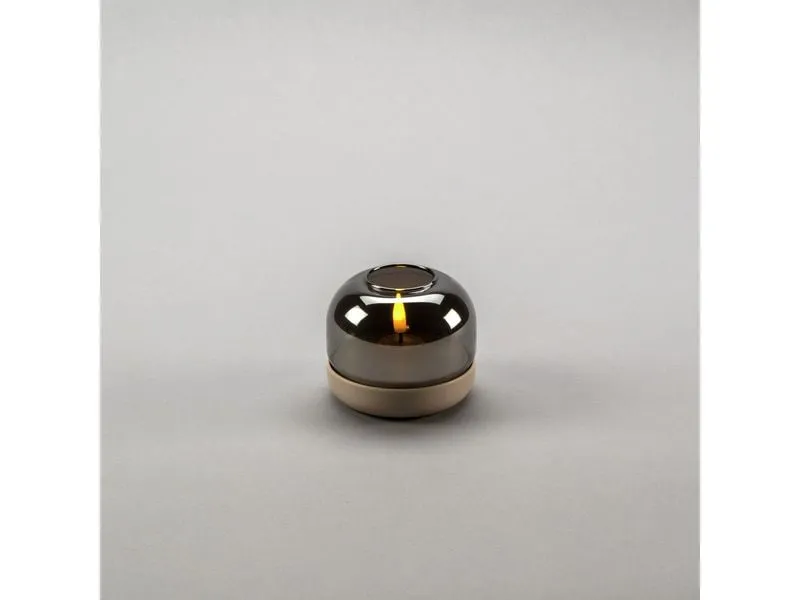 Konstsmide LED Kerze batteriebetrieben, rauchfarbenes Glas Konstsmide LED Kerze batteriebetrieben, rauchfarbenes Glas