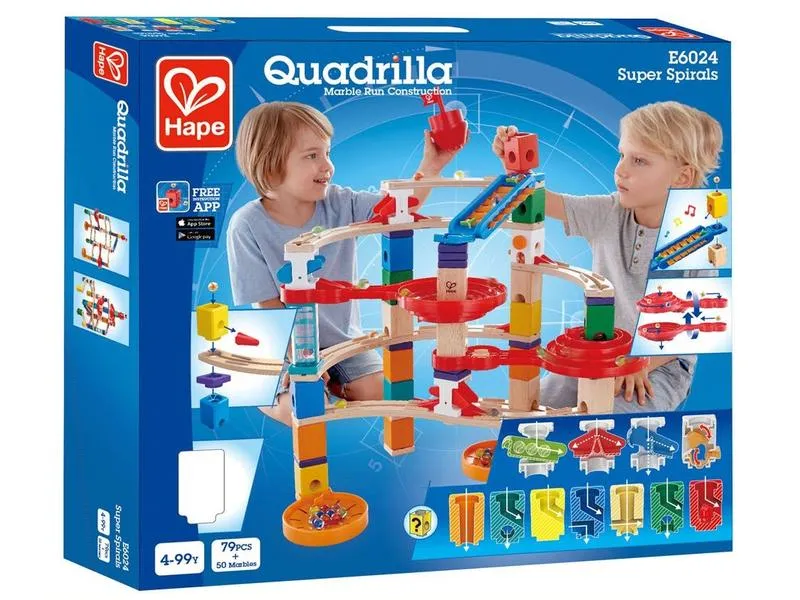 Hape Kugelbahn Quadrilla Super Spiralburg & Endspurt Hape Kugelbahn Quadrilla Super Spiralburg & Endspurt