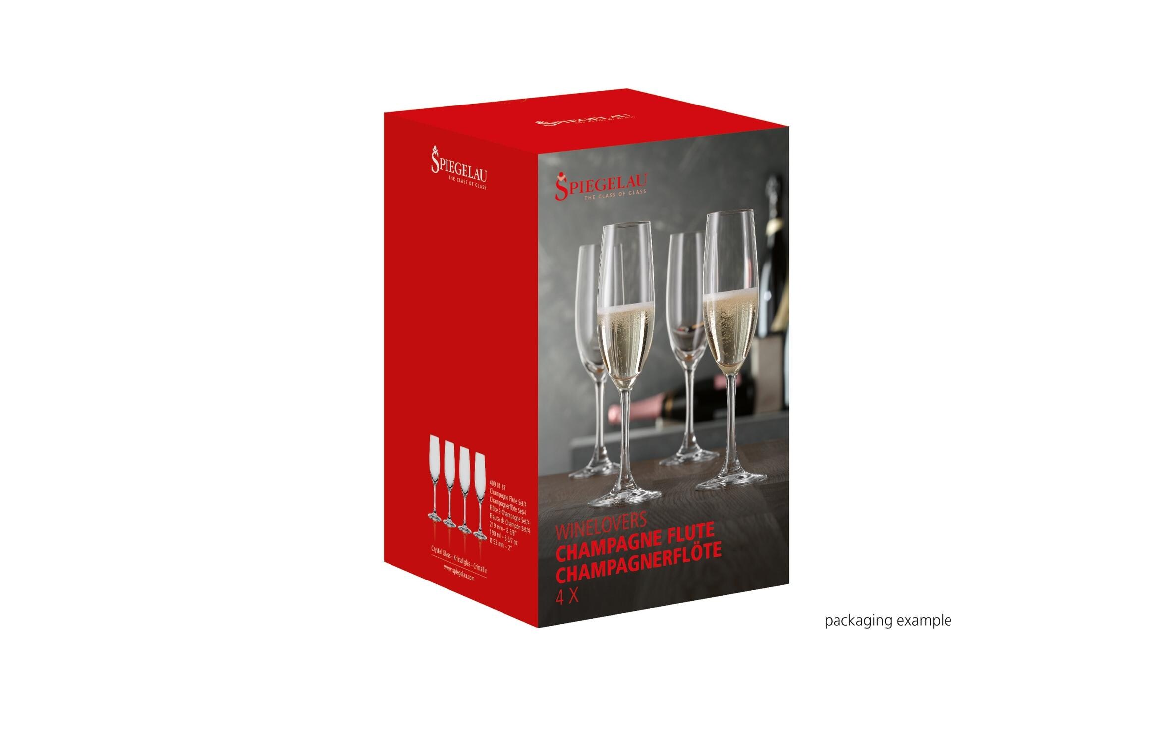 Spiegelau Champagnerglas Winelovers 190 ml, 4 Stück, Transparent