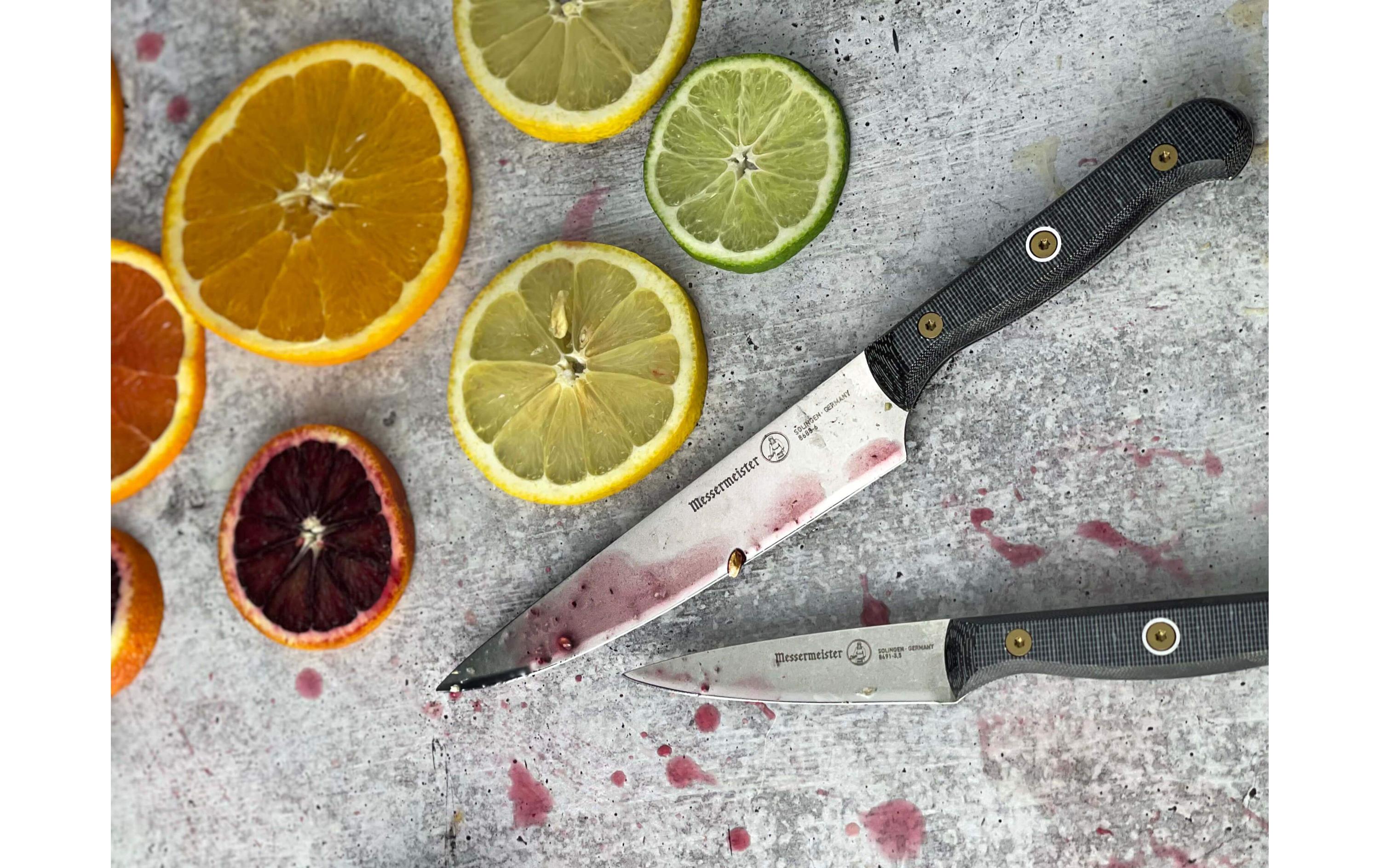 Messermeister Universalmesser Custom 15 cm, Blau/Silber