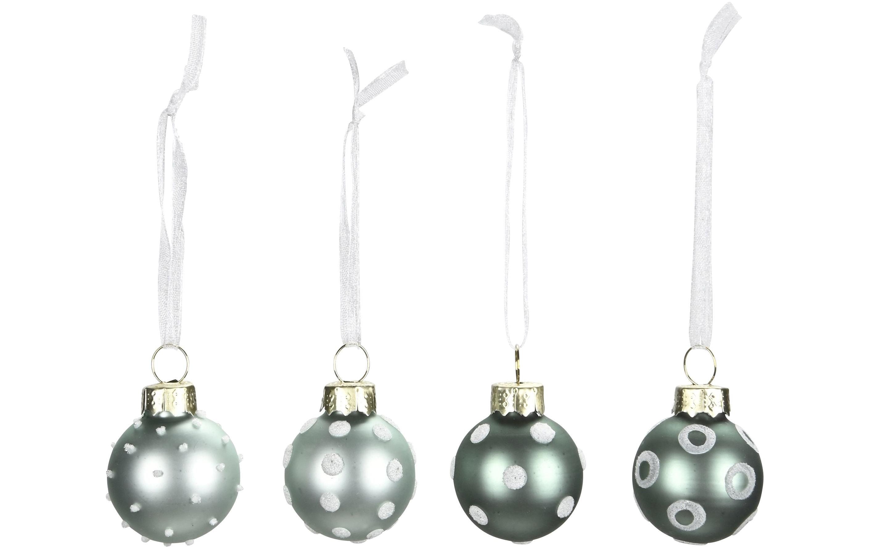 COCON Weihnachtskugeln Dots 12 Stück, Mint