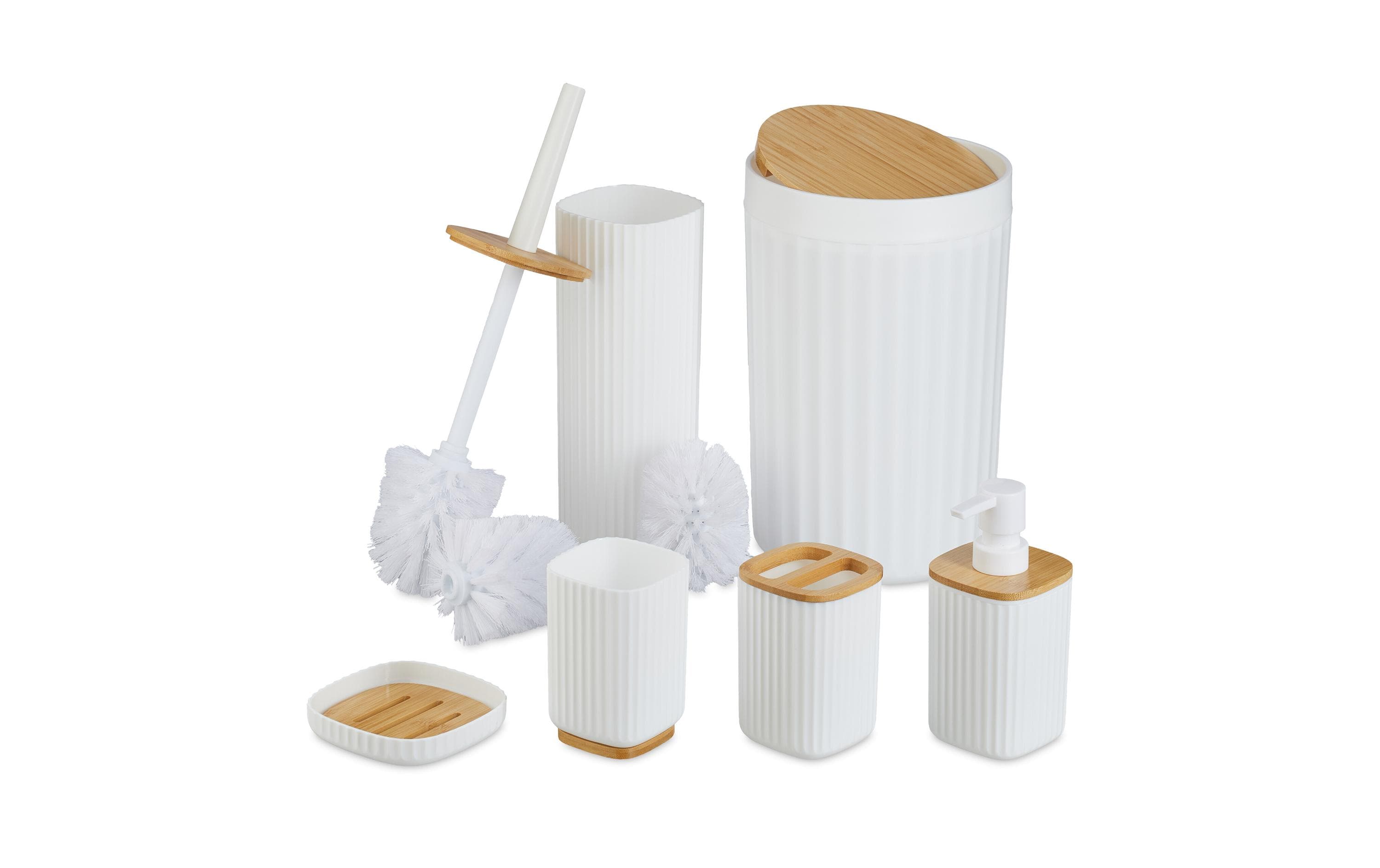 relaxdays Badezimmer-Set 6-teilig, Schwarz