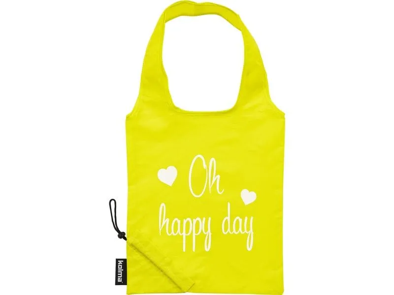 Kolma Einkaufstasche RPET «Oh happy day» Gelb