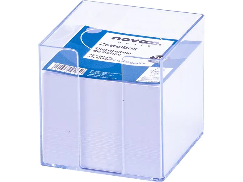 novooo. Notizzettel-Dispenser transparent, 9 x 9 x 9 cm novooo. Notizzettel-Dispenser transparent, 9 x 9 x 9 cm