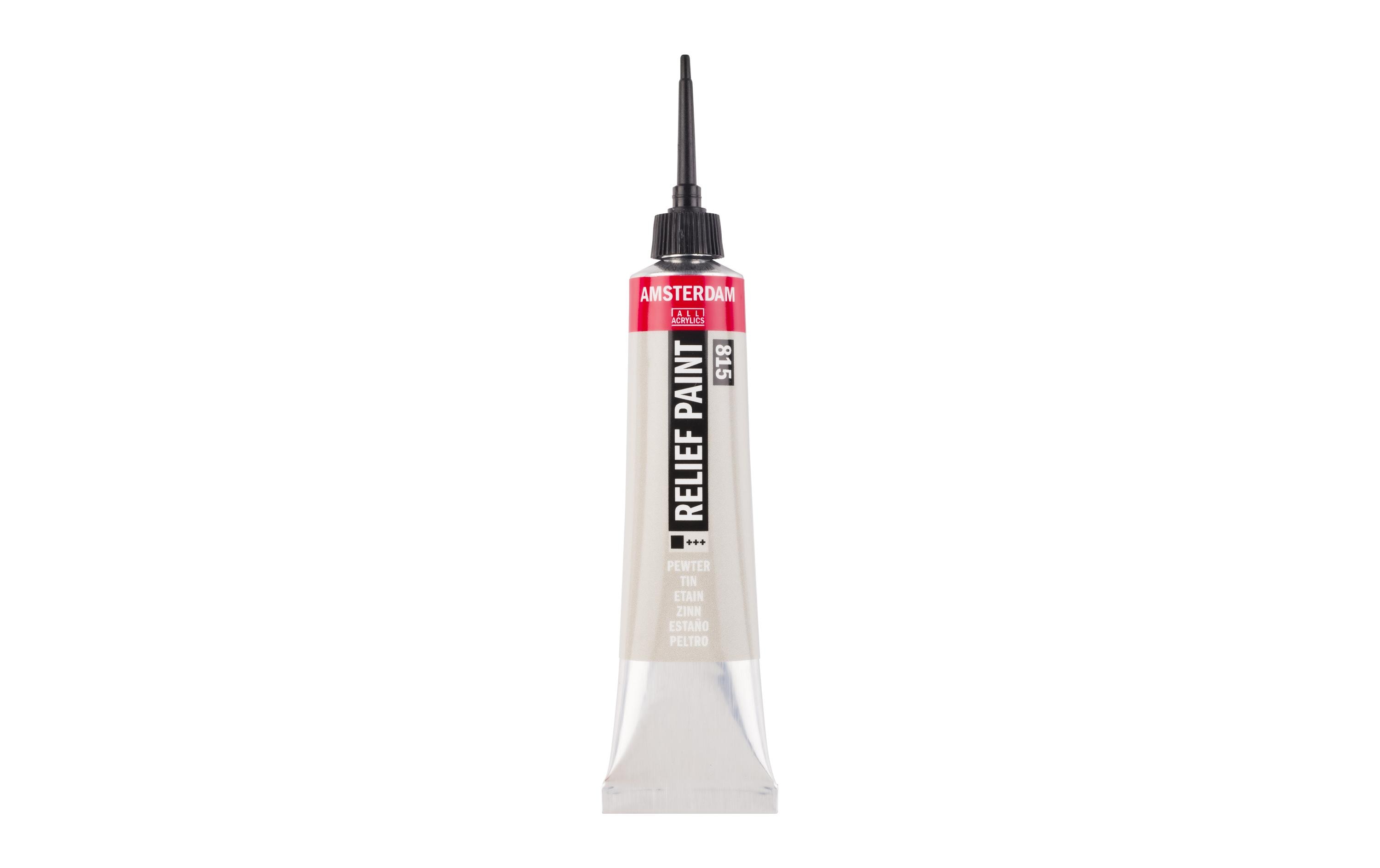 Amsterdam Acrylfarbe Reliefpaint 815 Zinn deckend, 20 ml 20 ml, Zinn