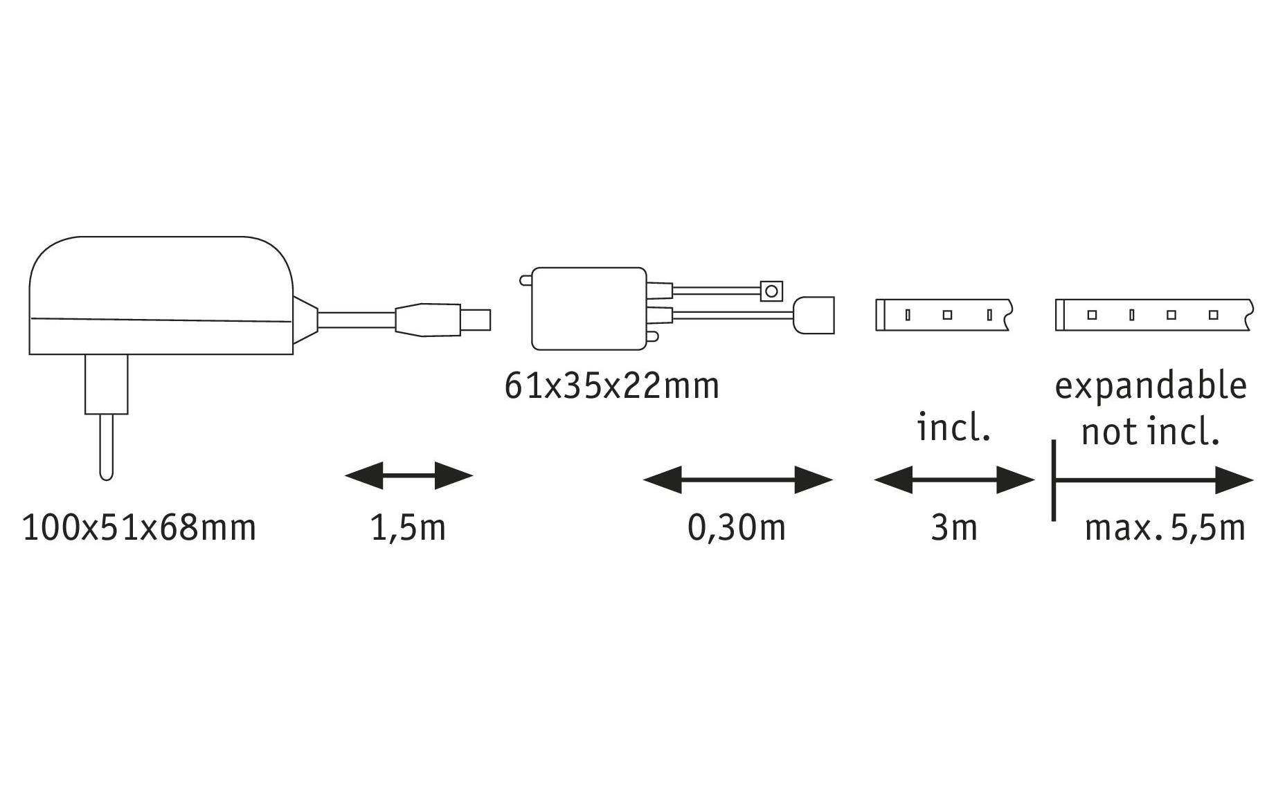 Paulmann LED-Stripe MaxLED 250 RGBW, 3 m Basisset