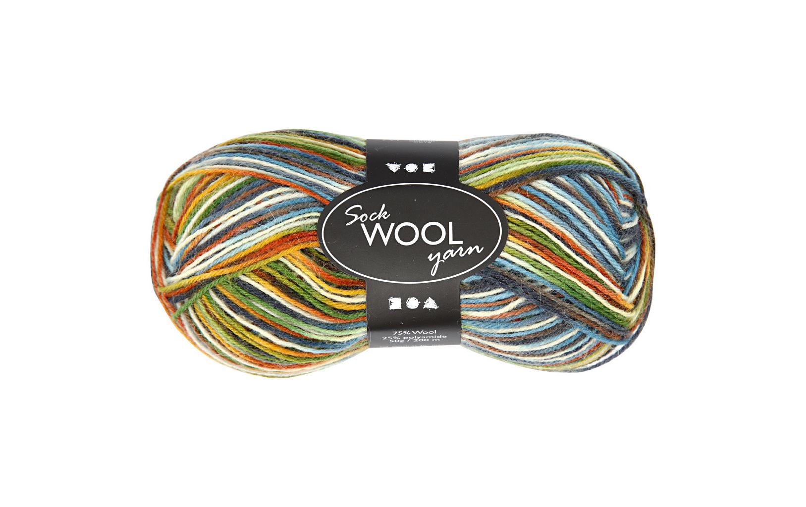 Creativ Company Wolle 50 g für Socken, Multicolor Creativ Company Wolle 50 g für Socken, Multicolor