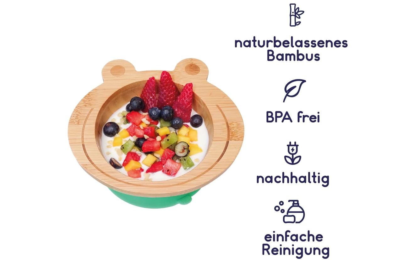 Kleinfuchs Babyteller Bambus Frosch Grün
