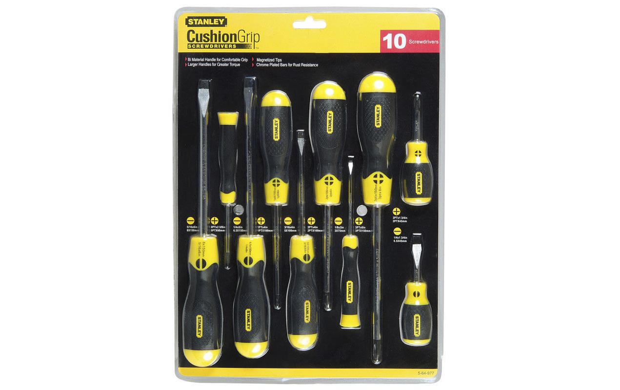 Stanley Schraubenzieher-Set CushionGrip 10-teilig Stanley Schraubenzieher-Set CushionGrip 10-teilig