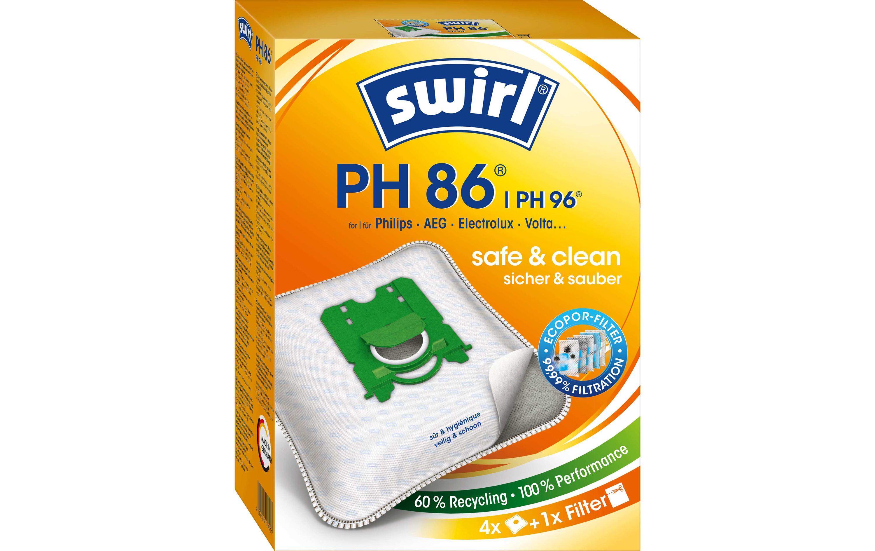 Swirl Staubfilterbeutel PH 86 /96 EcoPor Kombi-Set 4 Stück
