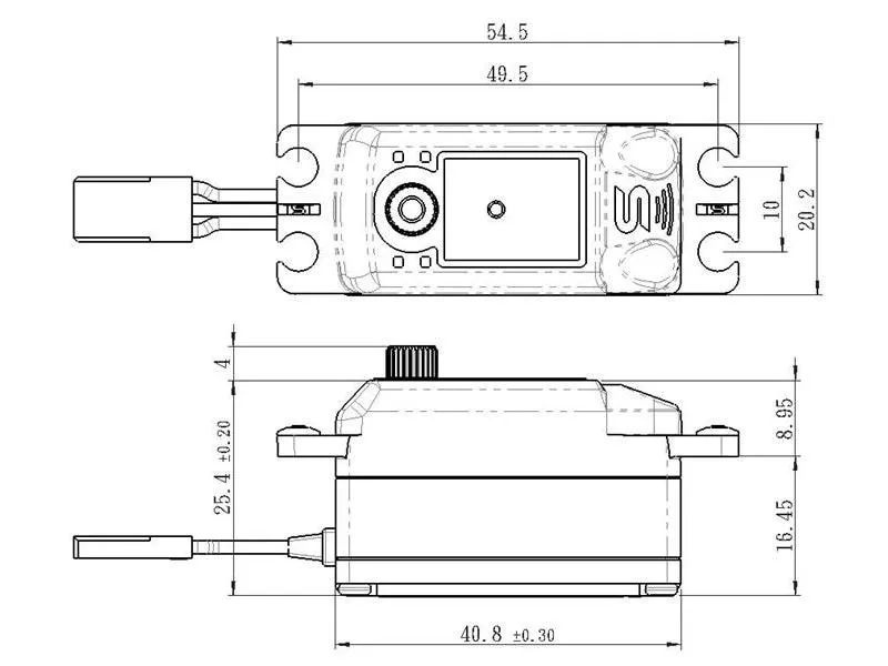 Savöx Low Profile Servo SV-1254MG+ 15 kg, 0.085 s, Digital HV Savöx Low Profile Servo SV-1254MG+ 15 kg, 0.085 s, Digital HV
