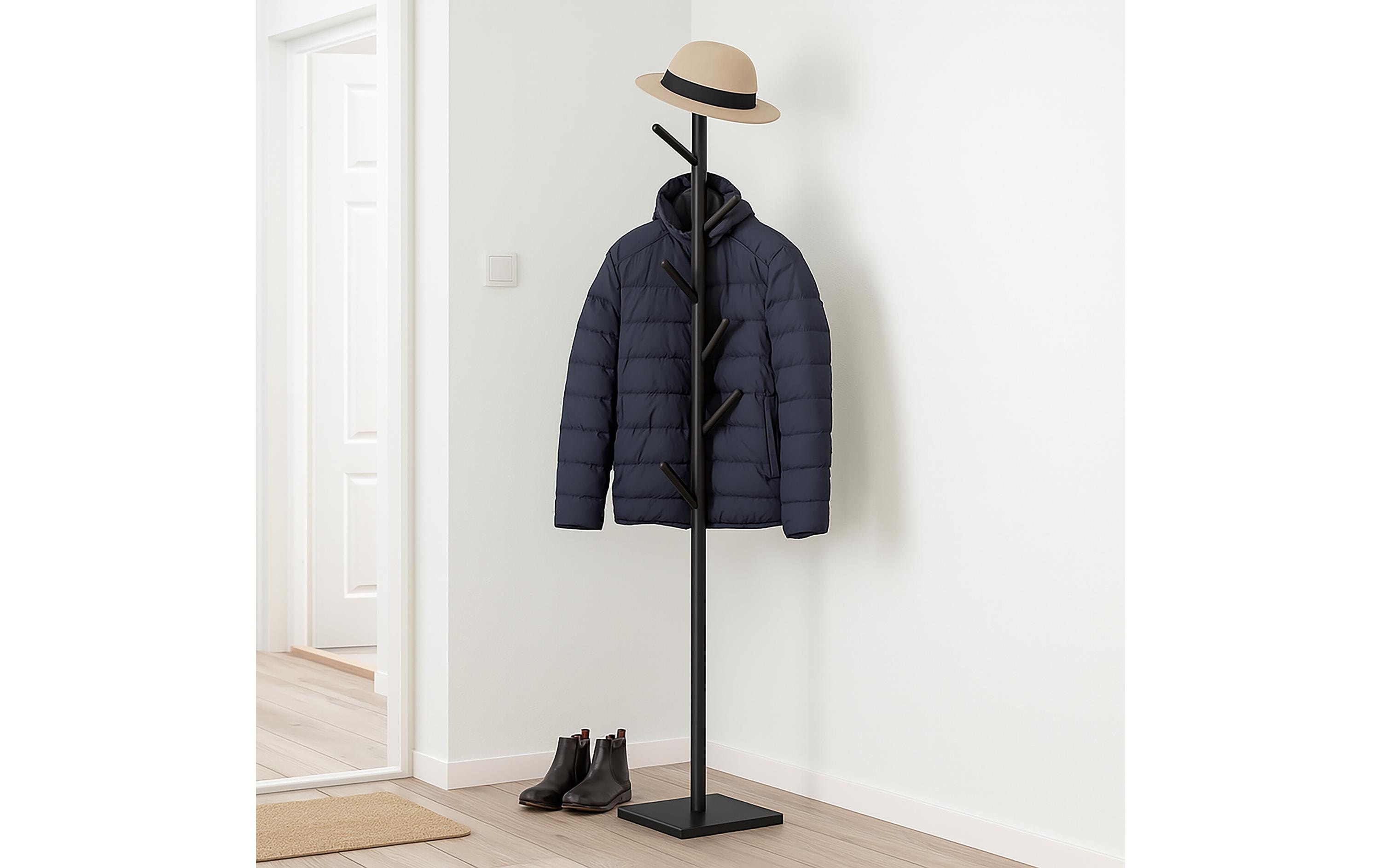 relaxdays Garderobenständer Bambus Beige