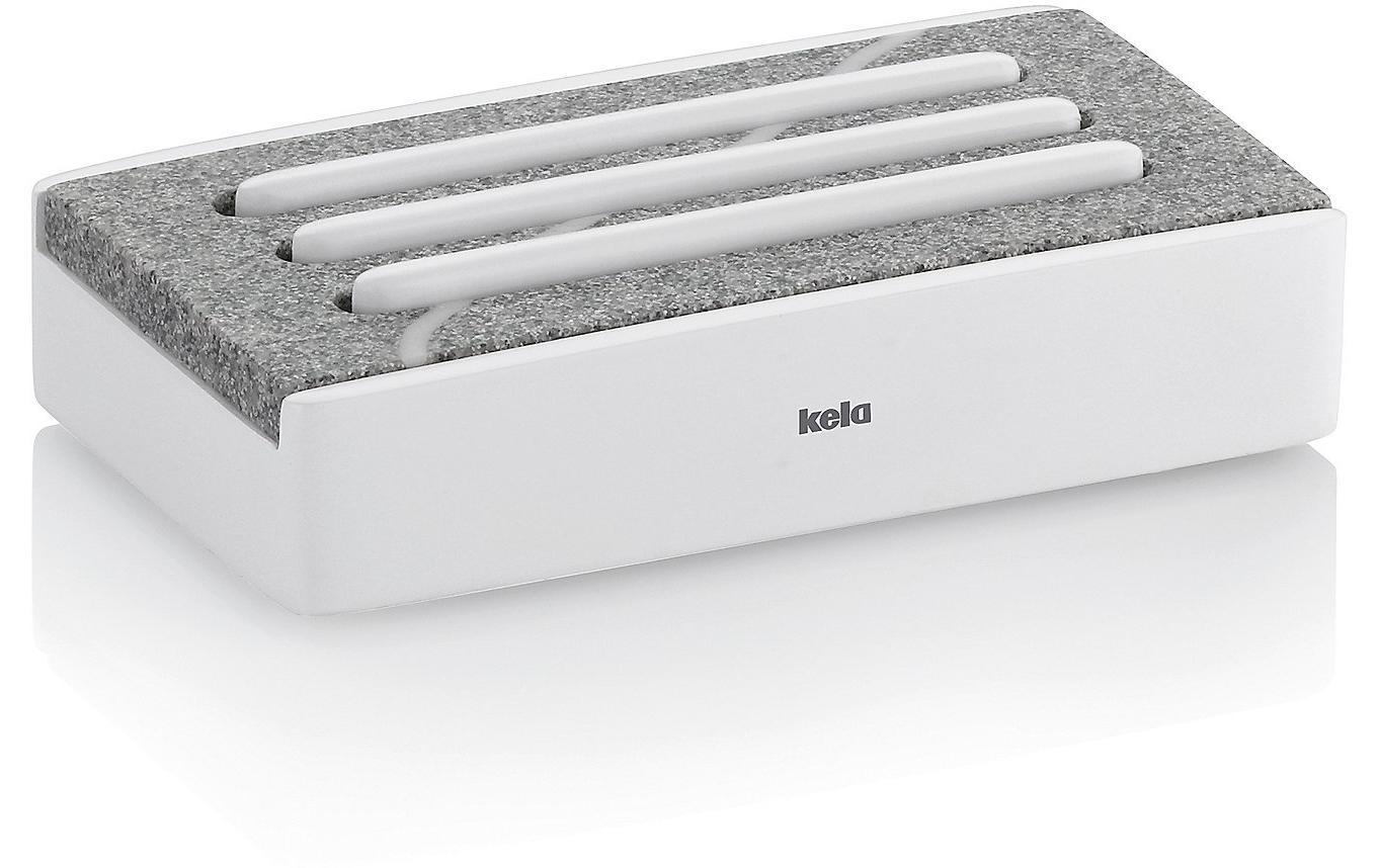 Kela Seifenschale Cube Grau/Weiss Kela Seifenschale Cube Grau/Weiss