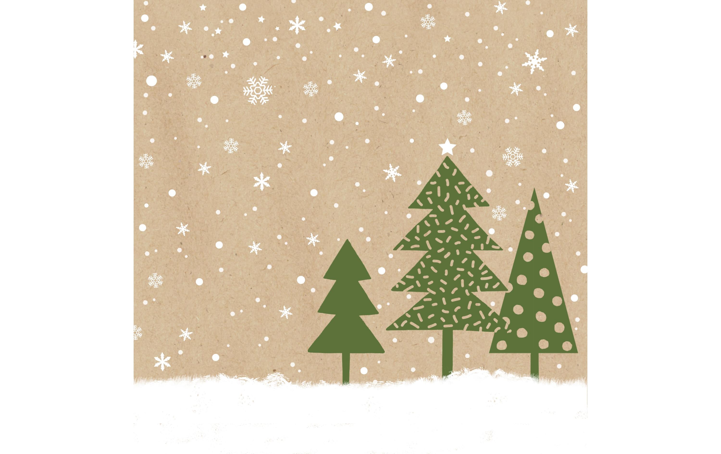 Braun + Company Weihnachtsservietten Bäume im Schnee 33 cm x 33 cm, 20 Stück