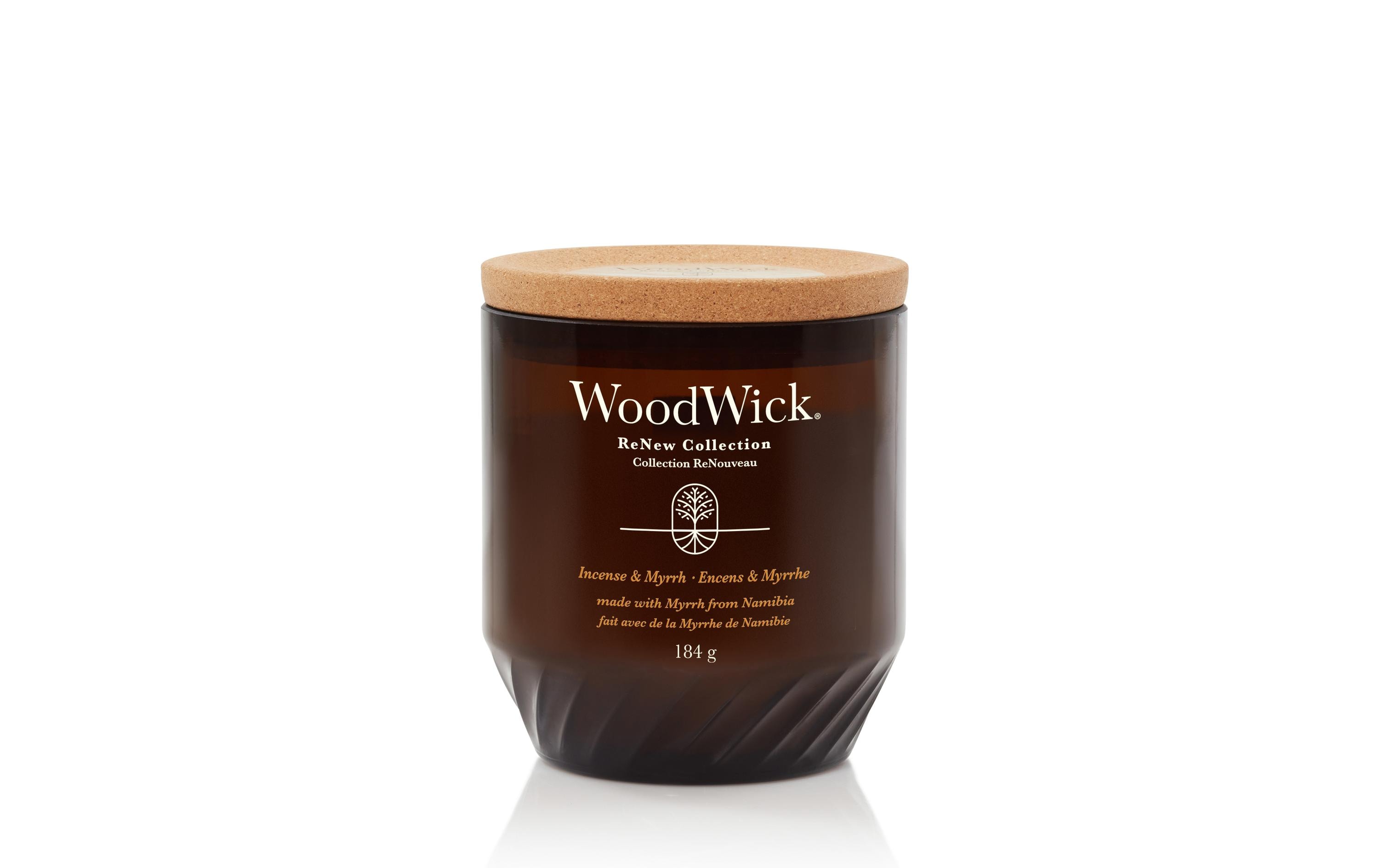 Woodwick Duftkerze Incense & Myrrh ReNew Medium Jar