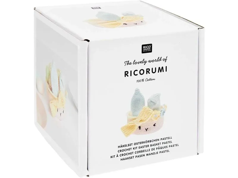 Rico Design Osterbastelset Häkeln Ricorumi Osterkörbchen, Pastell