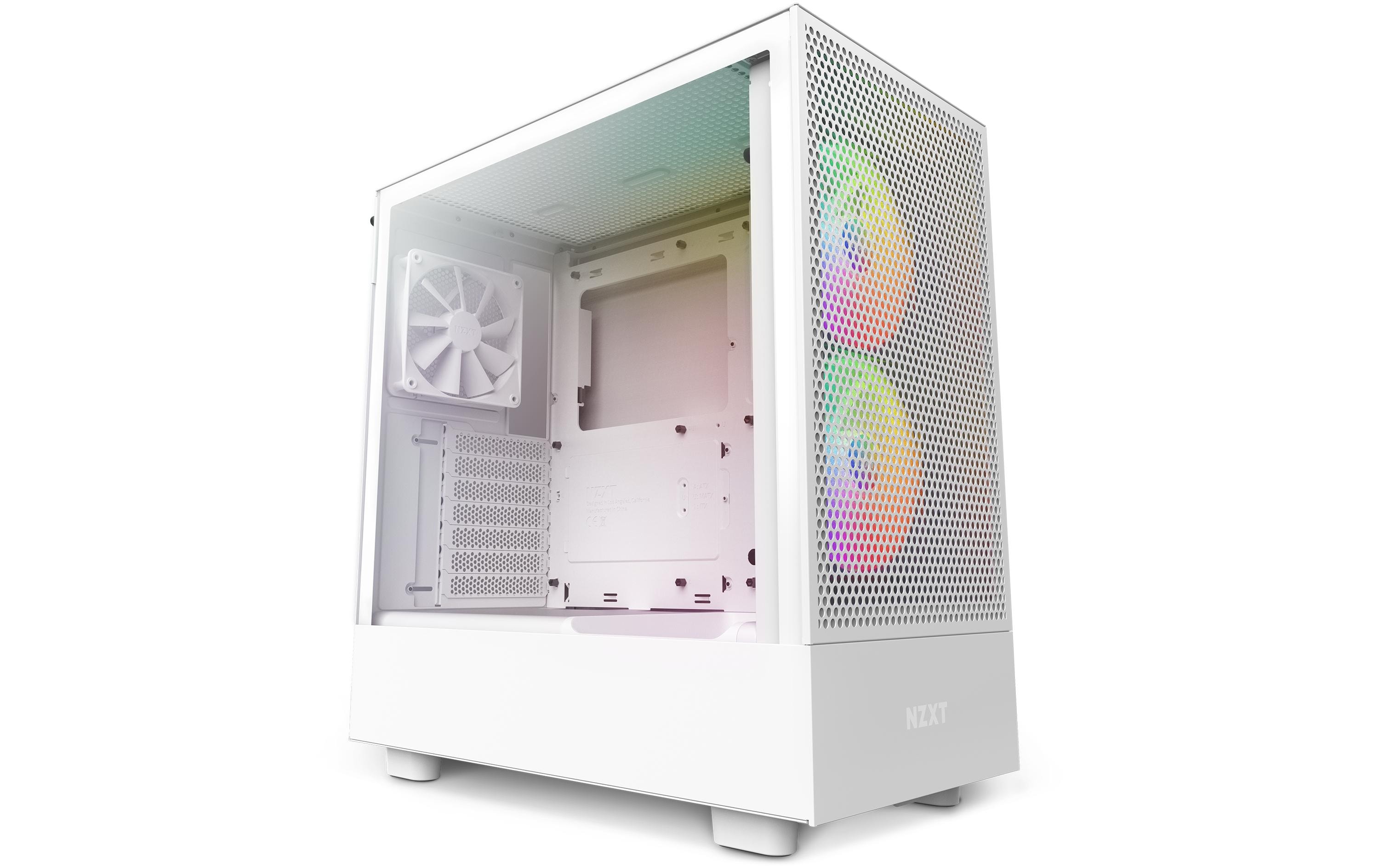 NZXT PC-Gehäuse H5 Flow RGB Weiss matt