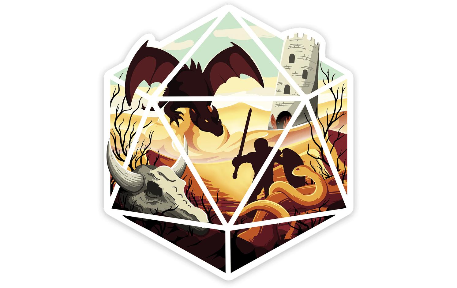 Glass Staff Dragon D20 Sticker Mehrfarbig