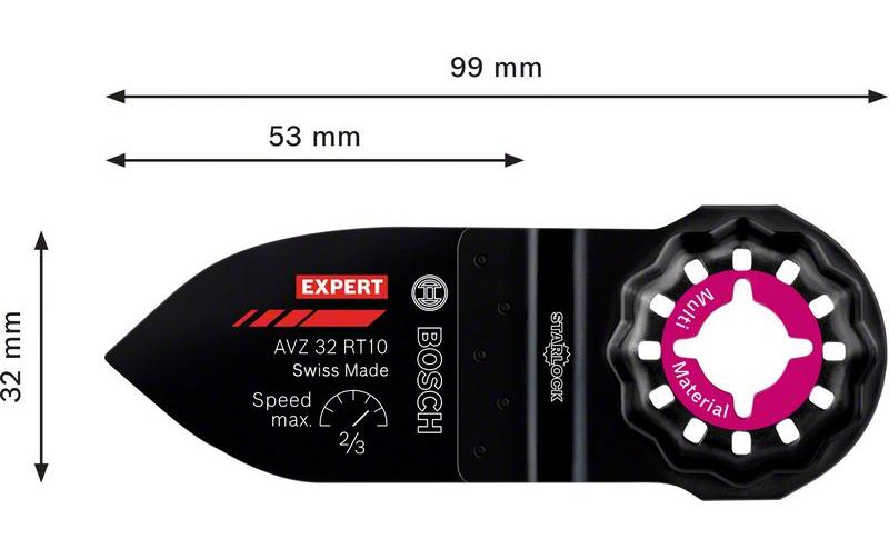Bosch Professional Schleiffinger EXPERT Fine AVZ 32 RT10, 32 x 50 mm